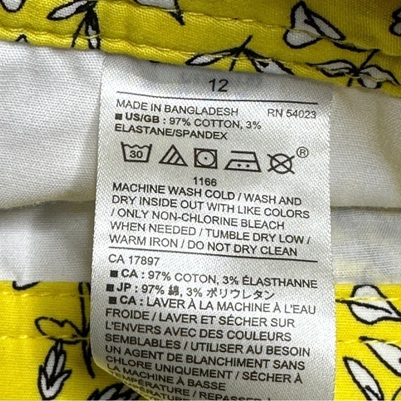 Banana Republic Factory yellow floral print shorts 12 - Picture 5 of 5
